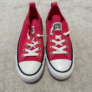 Converse Chuck Taylor All Star Knit Sneakers in Pink and White Sz 6.5M